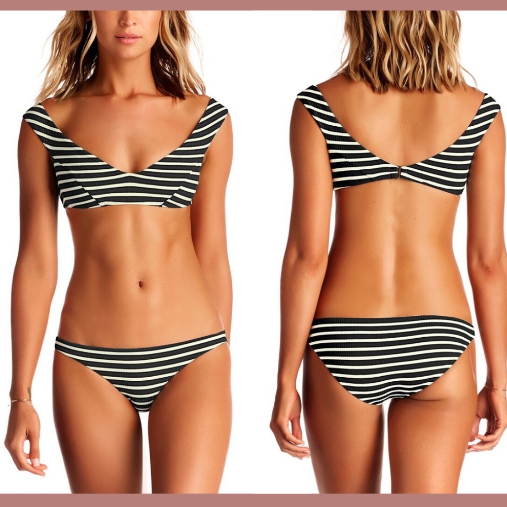 NWT $214 Vitamin A Capri Off Shoulder Top + Luciana Bikini Bottom [SZ‎ M/8 ]